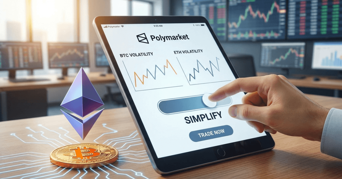 Ilustração editorial sobre ethereum: Ethereum e Bitcoin: Polymarket Lança Trading de Volatilidade