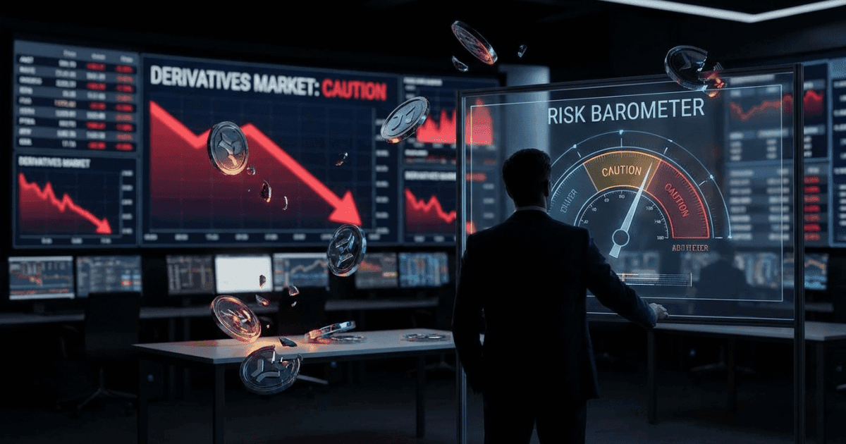 Ilustração editorial sobre altcoins: Altcoins em Baixa: Derivativos Indicam Cautela e Reavaliação