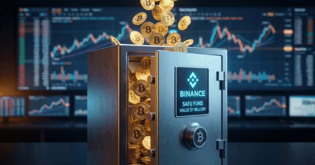 Ilustração editorial sobre bitcoin: Bitcoin Recebe US$1 Bilhão da Binance em Fundo de Proteção