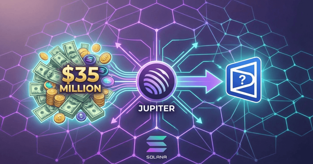 Ilustração editorial sobre altcoins: Altcoin Jupiter Expande Mercados de Previsão e Capta US$35 Mi