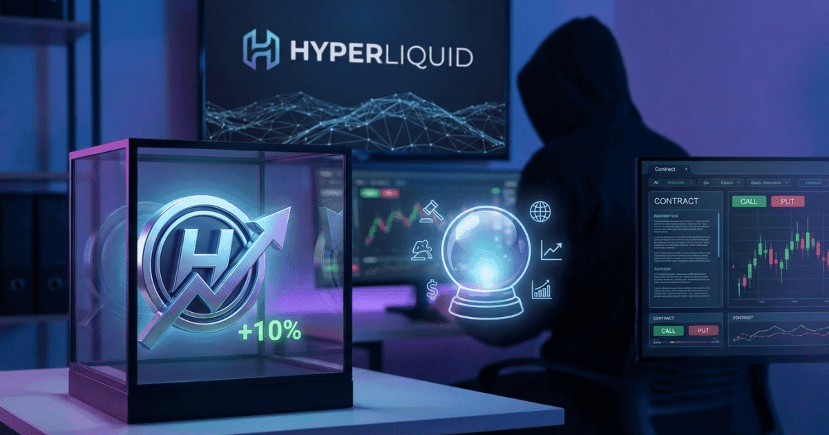 Ilustração editorial sobre altcoins: Altcoin HYPE Valoriza 10% Após Expansão em Previsão e Opções