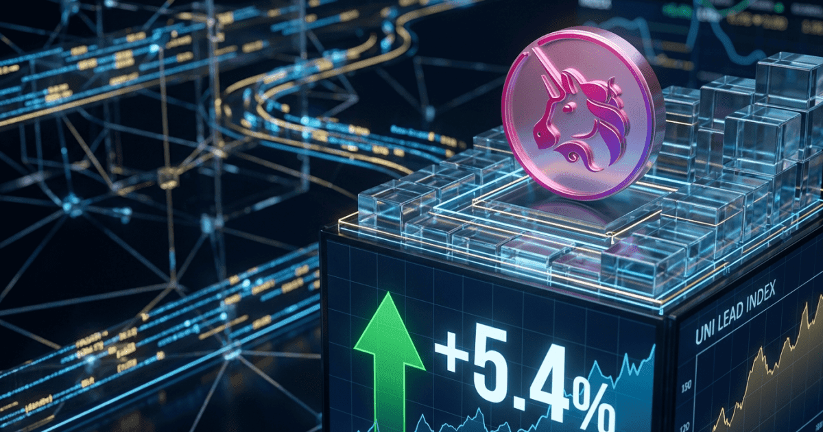Ilustração editorial sobre defi: DeFi Impulsiona: Uniswap (UNI) Lidera Alta em Índice Cripto