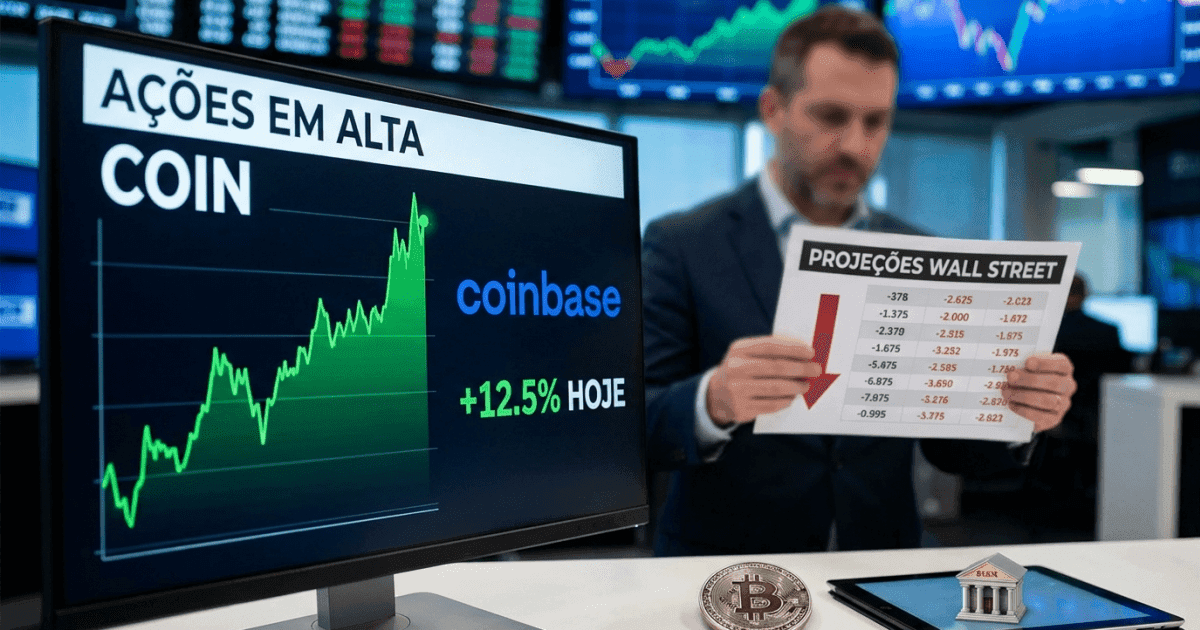 Ilustração editorial sobre altcoins: Altcoin: Ações da Coinbase Sobem, Desafiando Projeções de Analistas