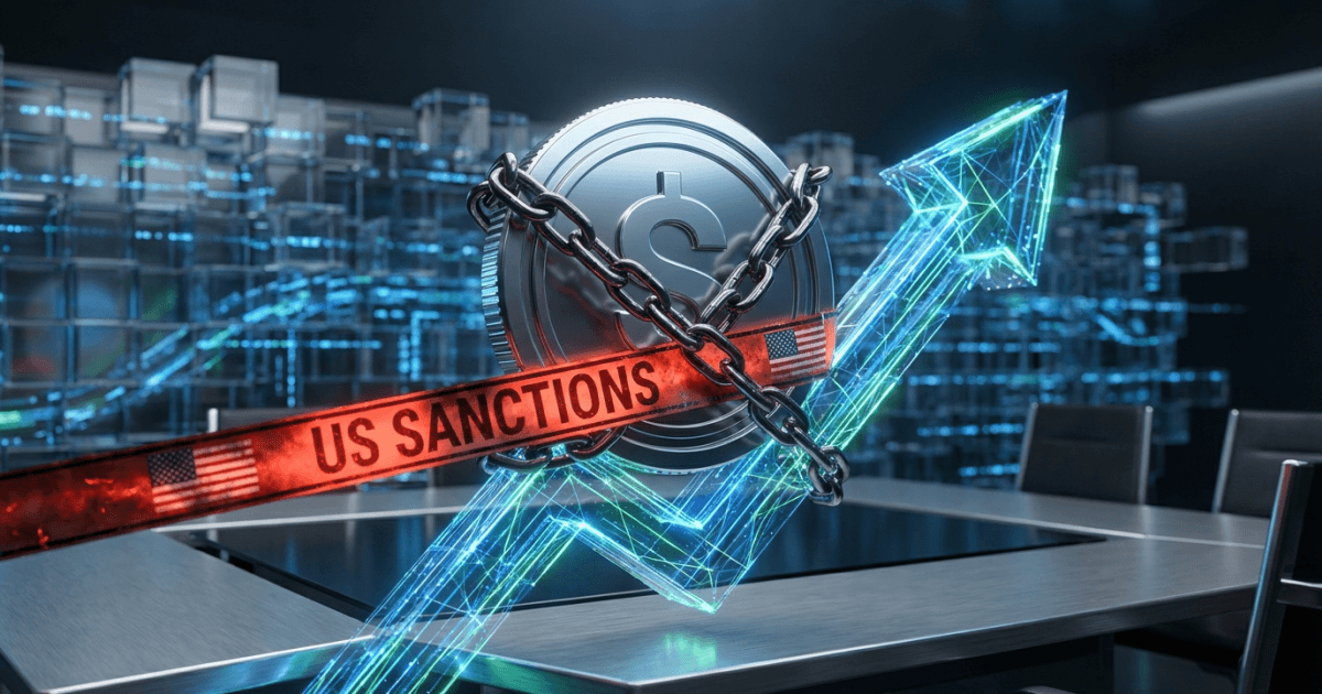 Ilustração editorial sobre defi: DeFi: Stablecoin Sancionada Acelera Expansão em Meio a Desafios