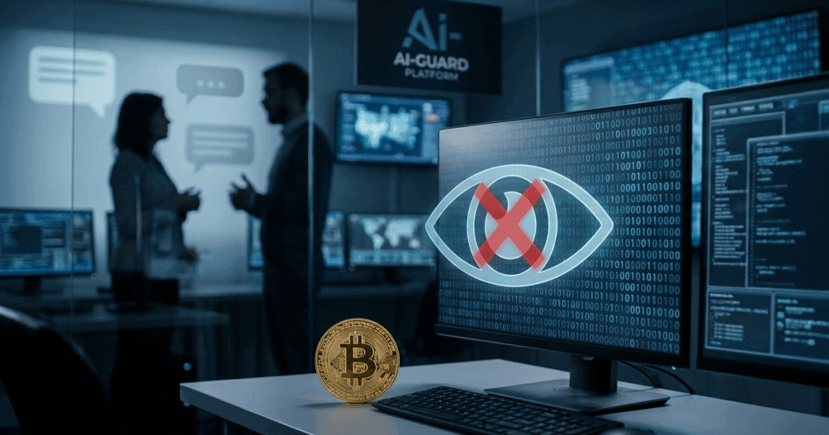 Ilustração editorial sobre regulação: AI Plataforma Banea Cripto: Regulação de Conteúdo Gera Debate