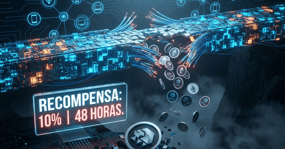 Ilustração editorial sobre altcoins: Altcoin IoTeX Oferece 10% de Recompensa Após Ataque de US$ 4,4 Mi