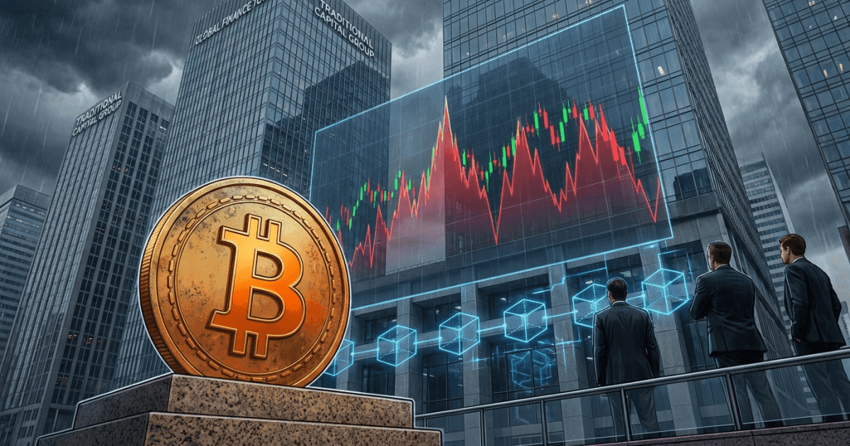 Ilustração editorial sobre altcoins: Bitcoin: Interesse Institucional Persiste Apesar da Volatilidade
