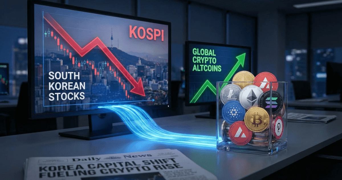 Ilustração editorial sobre altcoins: Altcoins e Cripto: Queda Coreana Alavanca Preços Digitais