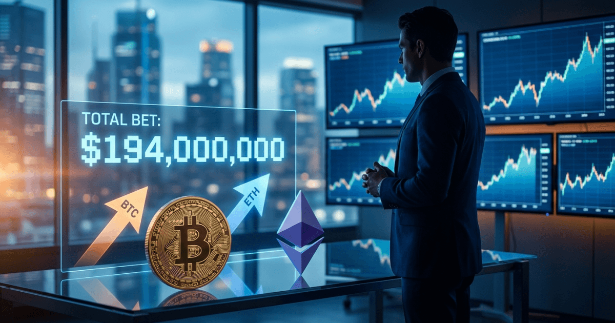 Ethereum e Bitcoin: Trader aposta us$194 milhões na alta