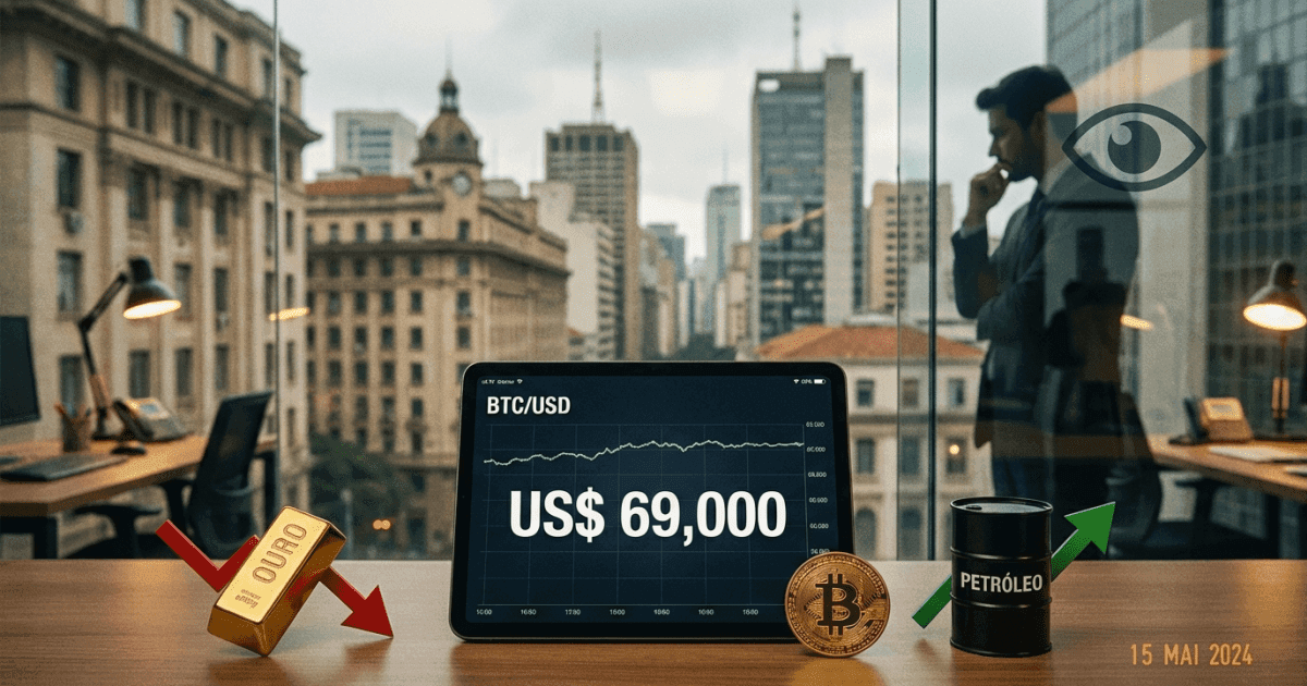 Bitcoin resiste a us$69k; ouro cai e analista alerta cautela