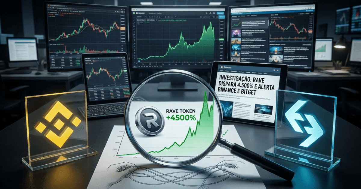 Airdrop rave: Binance e bitget investigam disparada de 4.500%