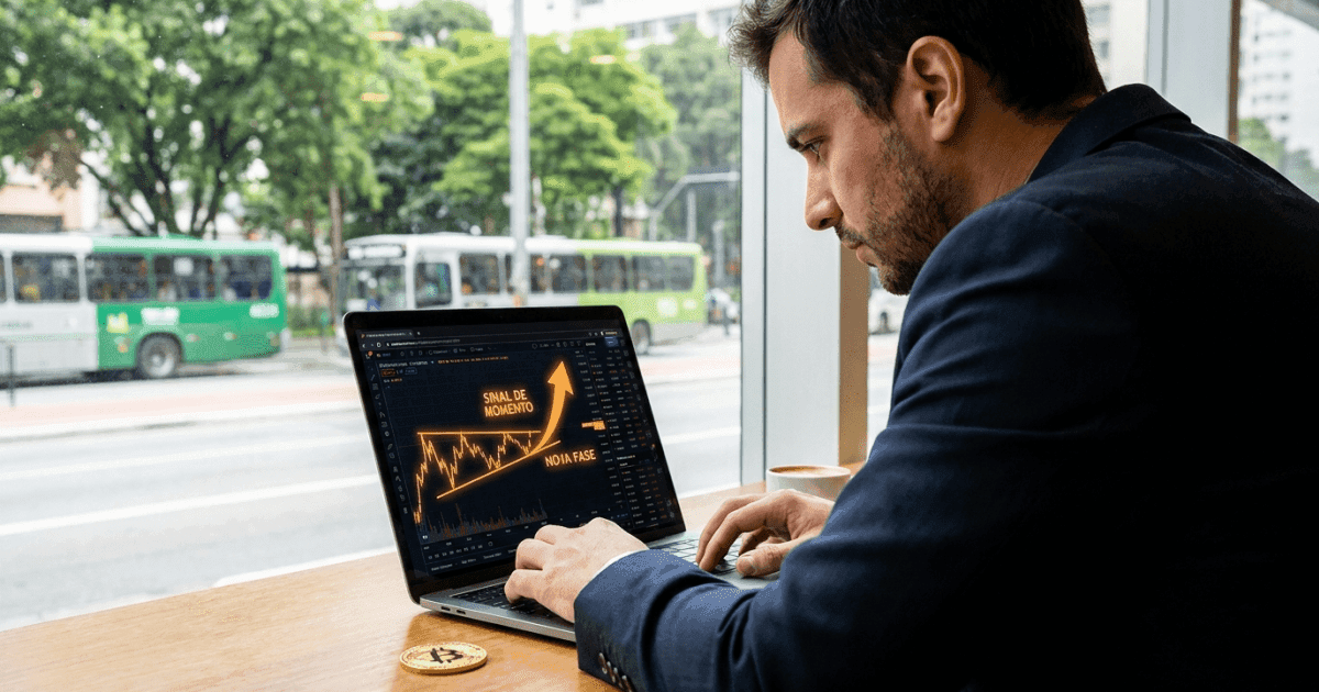 Bitcoin manifesta sinal de momento; nova fase à vista