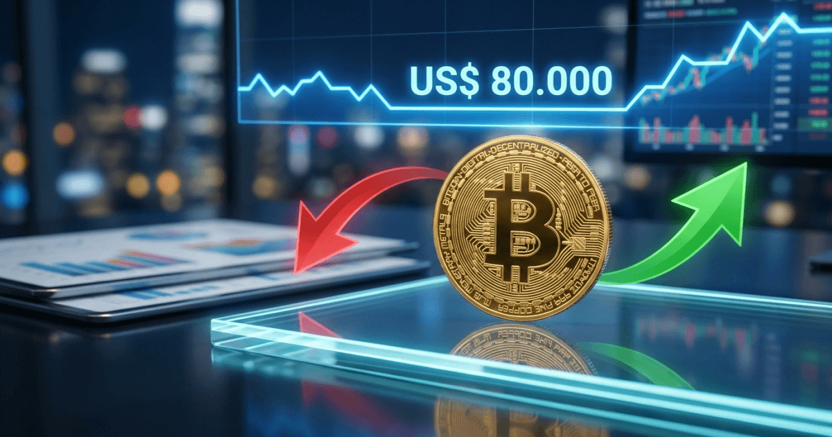 Bitcoin atinge resistência us$ 80.000; analista sugere recuo