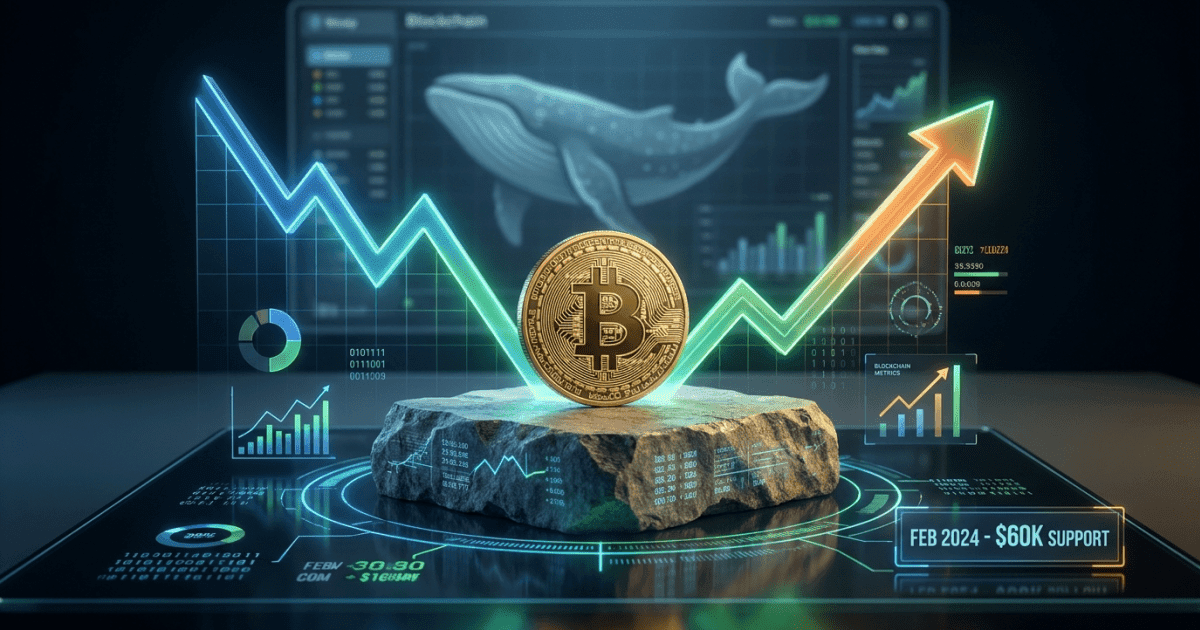 Ilustração editorial sobre bitcoin: Bitcoin: Métricas Revelam Possível Fundo de Mercado Pós-Queda