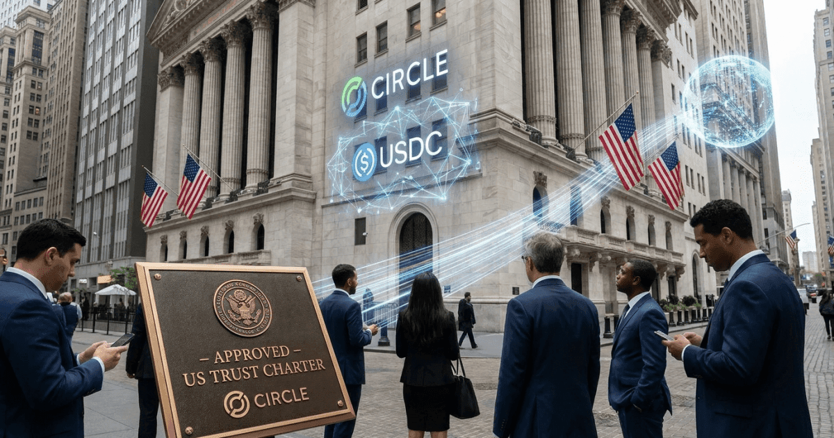 Ilustração editorial sobre regulação: Regulação: Circle Conquista Licença Bancária nos EUA para Stablecoins
