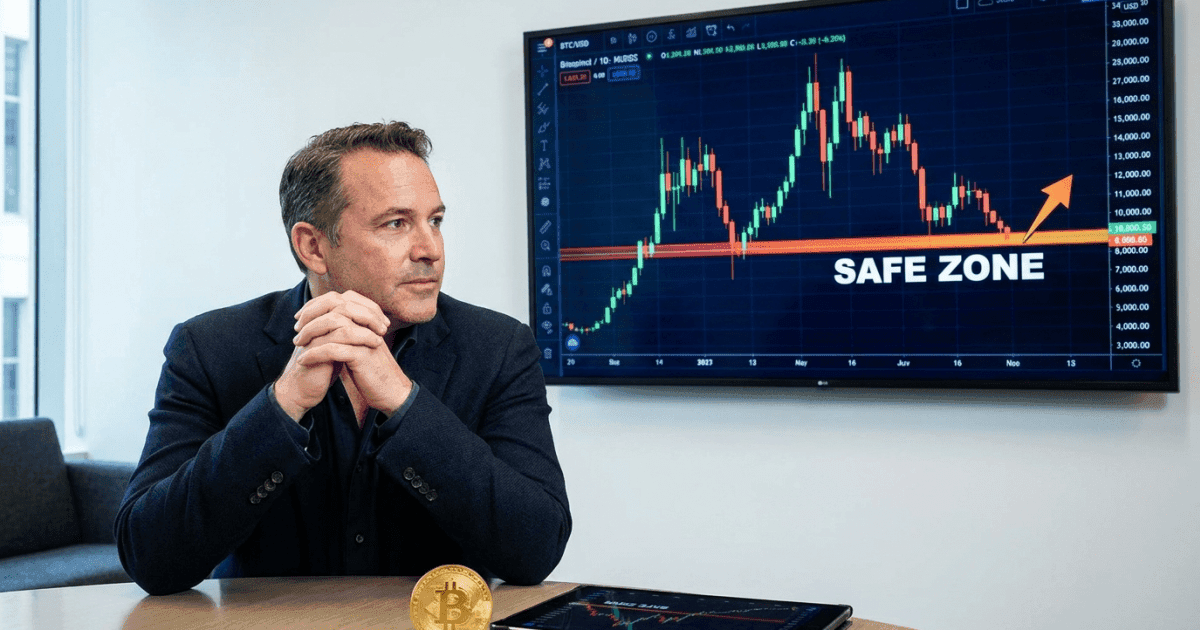 Ilustração editorial sobre bitcoin: CEO Revela Estratégia de Segurança para Bitcoin na Volatilidade