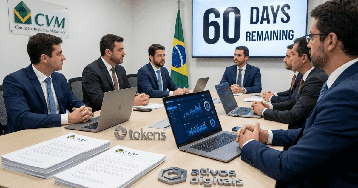 Ilustração editorial sobre regulação: Regulação da Tokenização: CVM Lança Força-Tarefa de 60 Dias