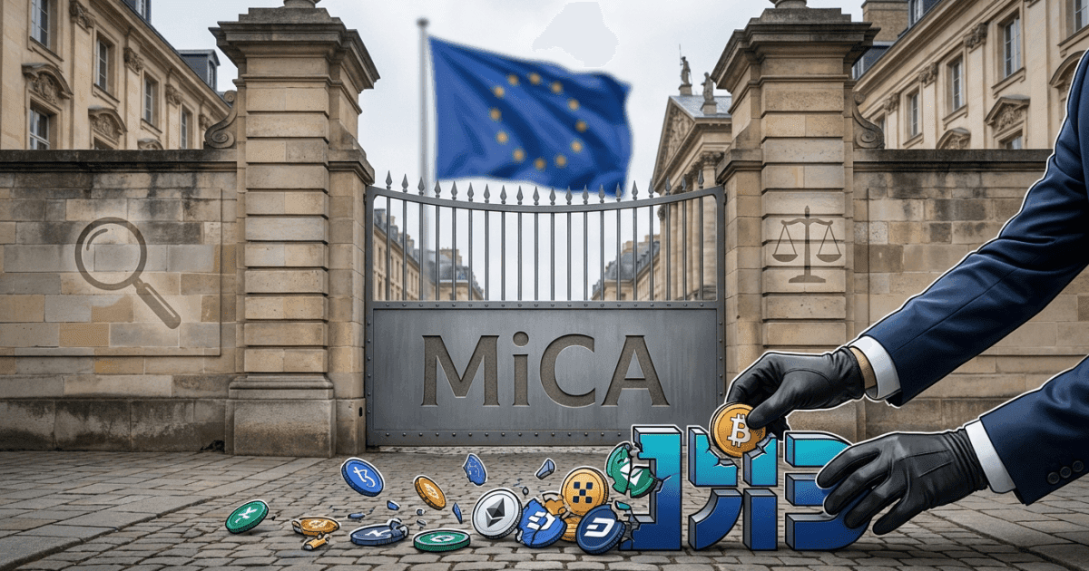 Ilustração editorial sobre altcoins: Altcoins na mira: Europa eleva régua regulatória; M&A à vista