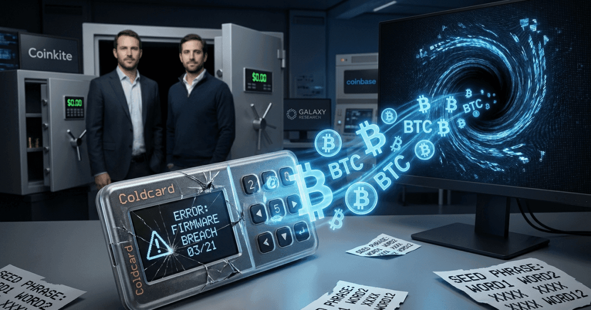 Ilustração editorial sobre altcoins: Bitcoin: Falha em Coldcard Drena US$ 88 Milhões e Expõe Carteiras