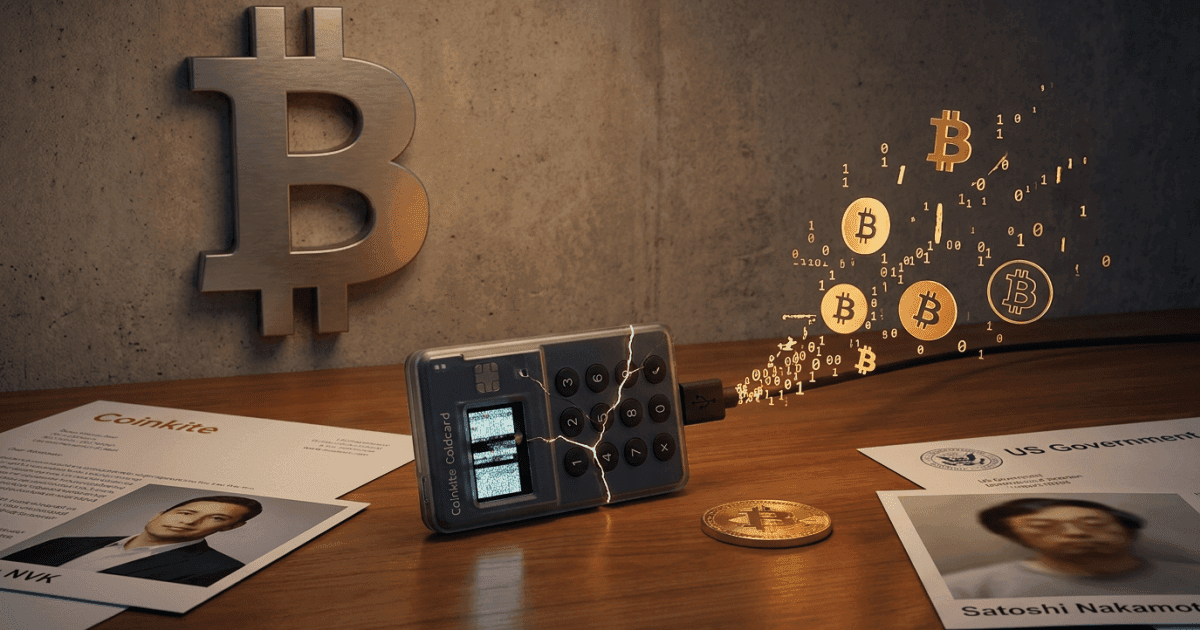 Ilustração editorial sobre altcoins: Ataque à Coldcard Questiona Auto-Custódia de Bitcoin, Mas Fundamentos Resistem