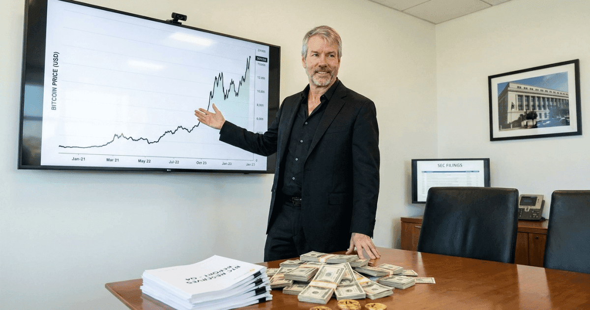 Ilustração editorial sobre bitcoin: Bitcoin: Strategy Reverte Perdas Bilionárias e Volta ao Lucro com Rali do BTC